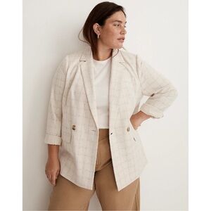 Madewell The Plus Caldwell Double-Breasted Blazer Ghent Plaid XL